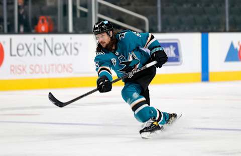 Erik Karlsson #65 of the San Jose Sharks. (Photo by Ezra Shaw/Getty Images)