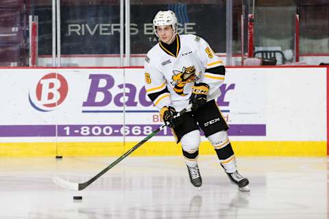 Toronto Maple Leafs 153rd overall selection, Forward Ty Voit #96 of the Sarnia Sting (Photo by Dennis Pajot/Getty Images)