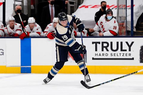 Columbus Blue Jackets right wing Patrik Laine (29). Mandatory Credit: Russell LaBounty-USA TODAY Sports