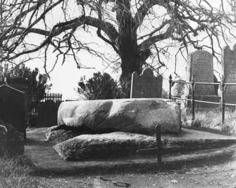 The burial place of Saint Patrick outside Ireland's Down Cathedral.