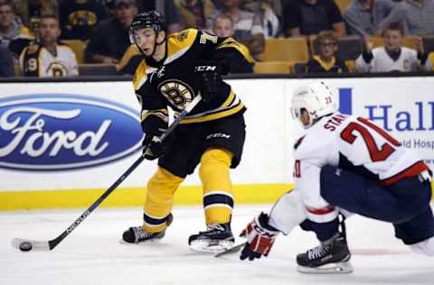 Sep 22, 2015; Boston, MA, USA; Zach Senyshyn. Mandatory Credit: Greg M. Cooper-USA TODAY Sports