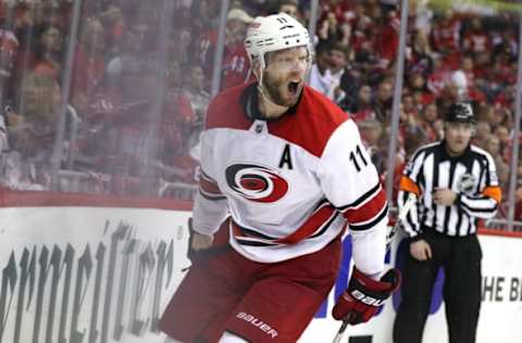 Jordan Staal #11 of the Carolina Hurricanes (Photo by Patrick Smith/Getty Images)