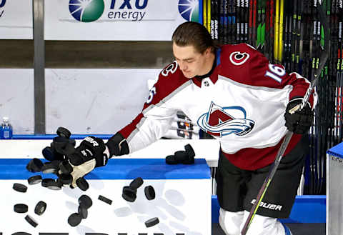 Nikita Zadorov #16 of the Colorado Avalanche (Photo by Bruce Bennett/Getty Images)