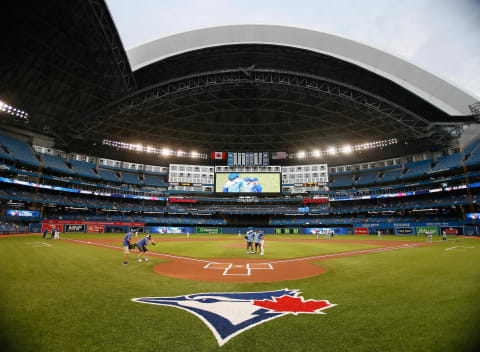 Aug 25, 2021; Toronto, Ontario, CAN; A general view of Rogers Centre before a game between the Chicago White Sox and Toronto Blue Jays. Mandatory Credit: John E. Sokolowski-USA TODAY Sports