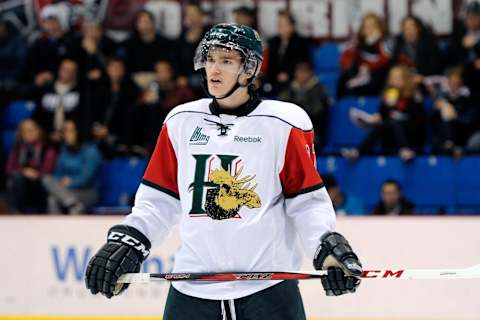 DRUMMONDVILLE, QUEBEC, CANADA – NOVEMBER 3: Jonathan Drouin #27 of the Halifax Mooseheads waits for a face-off during the QMJHL game against the Drummondville Voltigeurs at the Centre Marcel Dionne on November 3, 2012 in Drummondville, Quebec, Canada. (Photo by Richard Wolowicz/Getty Images)