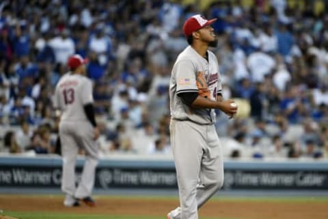 Yovani Gallardo’s struggles this season may signal the Orioles need for a starter.  Mandatory Credit: Kelvin Kuo-USA TODAY Sports