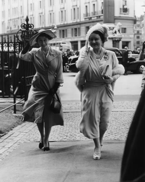 Princess Elizabeth (left) and her mother, Queen consort Elizabeth, in 1951.