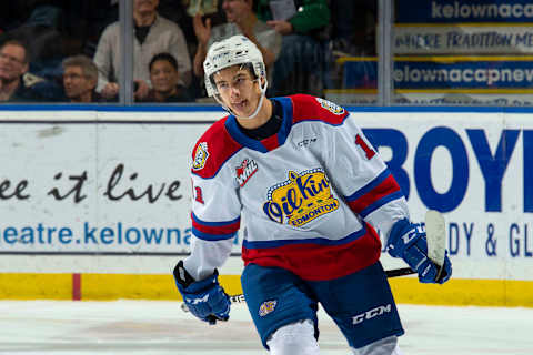 Dylan Guenther #11 of the Edmonton Oil Kings. (Photo by Marissa Baecker/Getty Images)