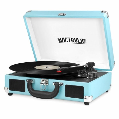 Record player suitcase on Amazon.