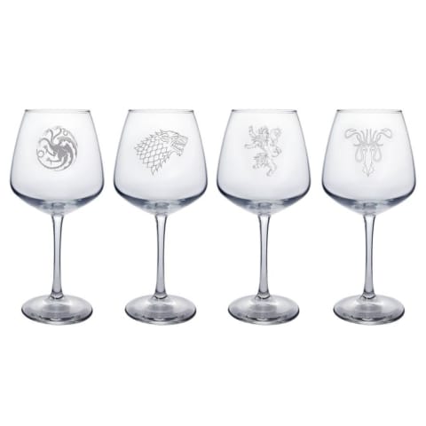 Game of Thrones wine glasses.