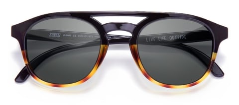 A pair of tortoiseshell sunglasses