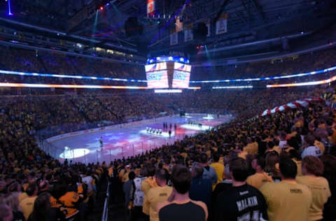 Jun 8, 2017; Pittsburgh, PA, USA; General view before the Pittsburgh Penguins play against the Nashville Predators in game five of the 2017 Stanley Cup Final at PPG PAINTS Arena. Mandatory Credit: Don Wright-USA TODAY Sports