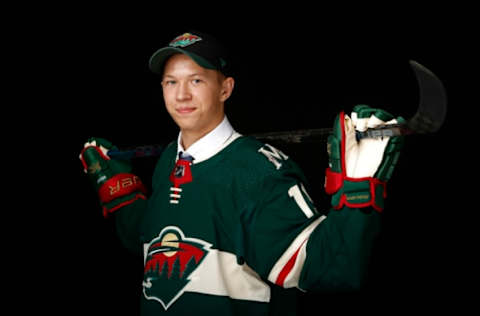 VANCOUVER, BRITISH COLUMBIA – JUNE 21: Matthew Boldy poses for a portrait after being selected twelfth overall by the Minnesota Wild during the first round of the 2019 NHL Draft at Rogers Arena on June 21, 2019, in Vancouver, Canada. (Photo by Kevin Light/Getty Images)