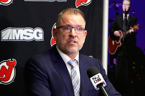 General manager Tom Fitzgerald of the New Jersey Devils. (Photo by Bruce Bennett/Getty Images)