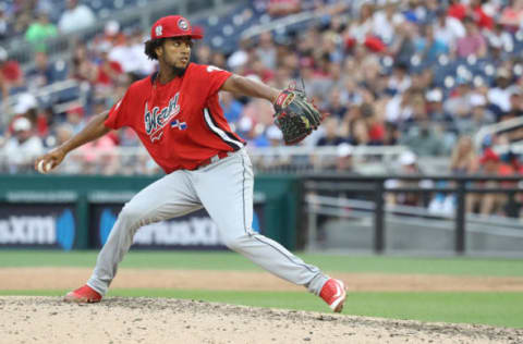 Medina started the Futures Game in place of De Los Santos. Photo by Rob Carr/Getty Images.