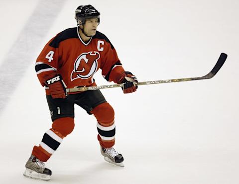 EAST RUTHERFORD, NJ – OCTOBER 16: Defenseman Scott Stevens . (Photo by Chris Trotman/Getty Images)