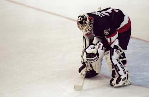 Goaltender Ron Tugnutt of the Ottawa Senators Mandatory Credit: Doug Pensinger /Allsport