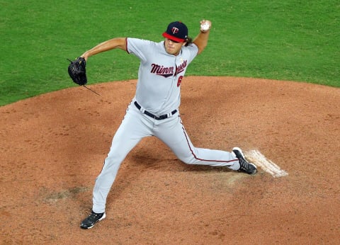 ARLINGTON, TX – SEPTEMBER 01: Andrew Vassquez #62 of the Minnesota Twins makes his major league debut pitching in the fifth inning of a baseball game against the Texas Rangers at Globe Life Park in Arlington on September 1, 2018 in Arlington, Texas. (Photo by Richard Rodriguez/Getty Images)