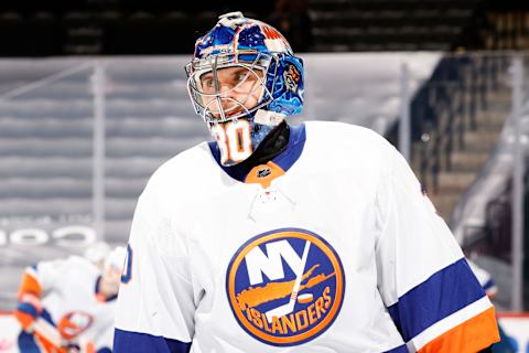 Ilya Sorokin #30 of the New York Islanders. (Photo by Tim Nwachukwu/Getty Images)