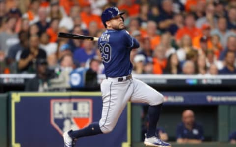 Tommy Pham, traded from tampa Bay to San Diego. (Photo by Bob Levey/Getty Images)