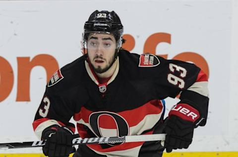 OTTAWA, ON – APRIL 07: Mika Zibanejad #93 of the Ottawa Senators plays in the game against the Florida Panthers at Canadian Tire Centre on April 7, 2016 in Ottawa, Ontario, Canada. (Photo by Minas Panagiotakis/NHLI via Getty Images)