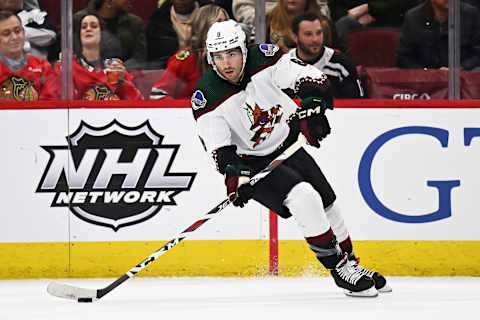 Arizona Coyotes forward Nick Schmaltz (8): Jamie Sabau-USA TODAY Sports