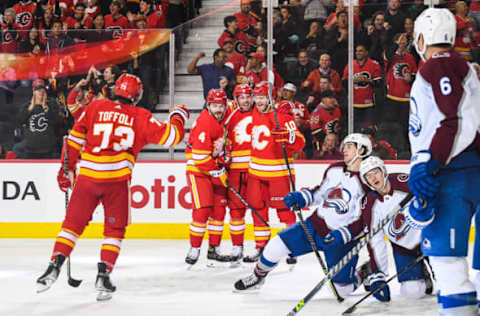 Tyler Toffoli #73, Calgary Flames, Colorado Avalanche, NHL (Photo by Derek Leung/Getty Images)