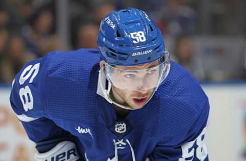 Michael Bunting #58 of the Toronto Maple Leafs (Photo by Claus Andersen/Getty Images)