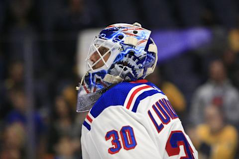 NASHVILLE, TN – DECEMBER 29: The artwork on the side of the mask of New York Rangers goalie Henrik Lundqvist (30) is shown prior to the NHL game between the Nashville Predators and New York Rangers, held on December 29, 2018, at Bridgestone Arena in Nashville, Tennessee. (Photo by Danny Murphy/Icon Sportswire via Getty Images)