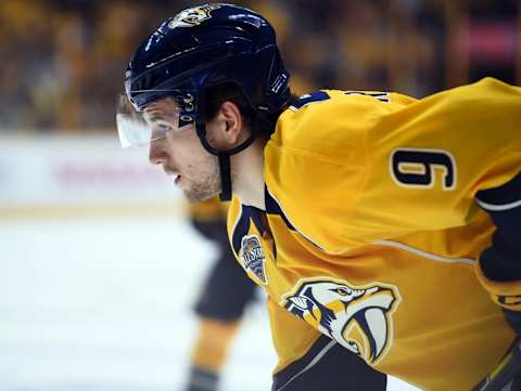 Nashville Predators left winger Filip Forsberg (9). Mandatory Credit: Christopher Hanewinckel-USA TODAY Sports