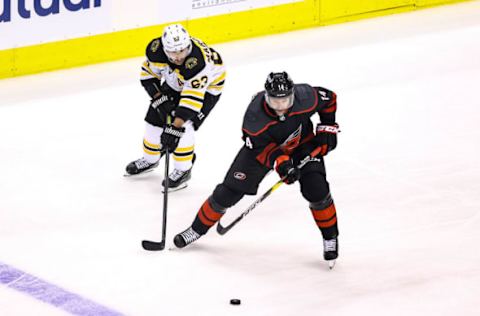 Justin Williams #14 of the Carolina Hurricanes  (Photo by Elsa/Getty Images)