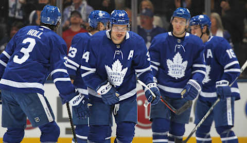 Auston Matthews #34 of the Toronto Maple (Photo by Claus Andersen/Getty Images)