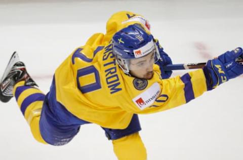 VICTORIA , BC – DECEMBER 26: Emil Bemstrom #10 of Sweden versus Finland at the IIHF World Junior Championships at the Save-on-Foods Memorial Centre on December 26, 2018 in Victoria, British Columbia, Canada. (Photo by Kevin Light/Getty Images)