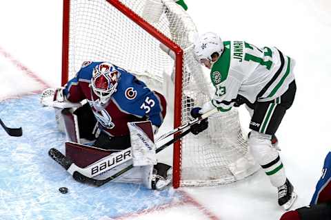 Michael Hutchinson #35 of the Colorado Avalanche. (Photo by Bruce Bennett/Getty Images)