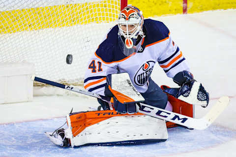 Edmonton Oilers goaltender Mike Smith (41). Mandatory Credit: Sergei Belski-USA TODAY Sports