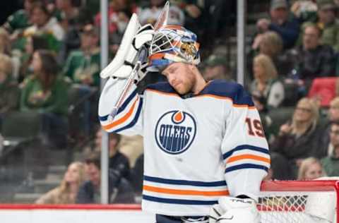 Edmonton Oilers Goalie Mikko Koskinen #19 Mandatory Credit: Matt Blewett-USA TODAY Sports