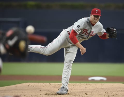 Injuries are the bad luck part of being successful in the majors, and they affected Eickhoff’s excellent beginning with the Phillies. Photo by Denis Poroy/Getty Images.