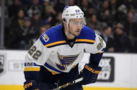 NHL Trade Deadline: St. Louis Blues defenseman Kevin Shattenkirk (22) reacts during a NHL hockey game against the Los Angeles Kings at Staples Center. The Kings defeated the Blues 5-1. Mandatory Credit: Kirby Lee-USA TODAY Sports