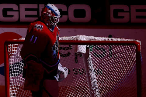 Washington Capitals goaltender Vitek Vanecek (41). Mandatory Credit: Geoff Burke-USA TODAY Sports