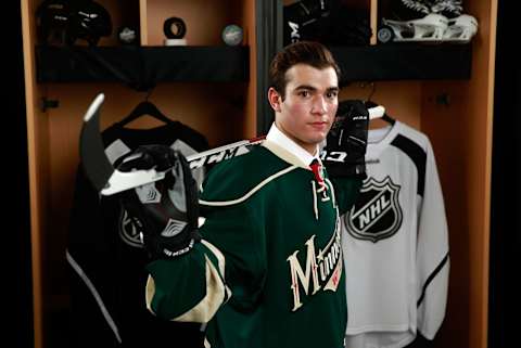 BUFFALO, NY – JUNE 24: Luke Kunin, selected 15th overall by the Minnesota Wild, poses for a portrait during round one of the 2016 NHL Draft at First Niagara Center on June 24, 2016 in Buffalo, New York. (Photo by Jeff Vinnick/NHLI via Getty Images)