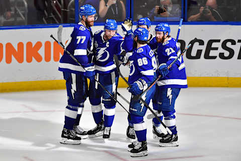 Steven Stamkos #91 of the Tampa Bay Lightning. (Photo by Julio Aguilar/Getty Images)