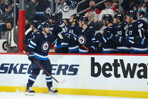 Winnipeg Jets, Evgeny Svechnikov (71). Mandatory Credit: Terrence Lee-USA TODAY Sports