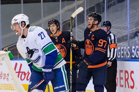 Connor McDavid #97 of the Edmonton Oilers. (Photo by Codie McLachlan/Getty Images)