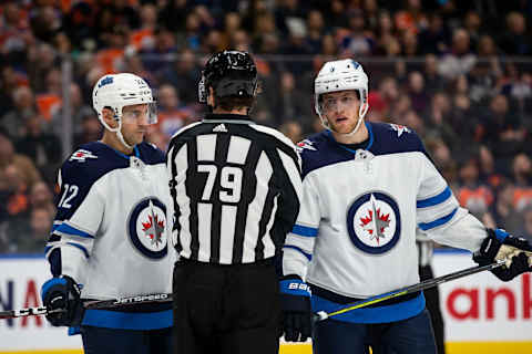 EDMONTON, AB – MARCH 11: Dylan DeMelo #12 of the Winnipeg Jets. (Photo by Codie McLachlan/Getty Images)