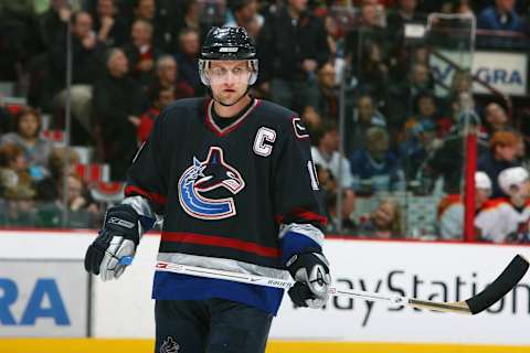 Markus Naslund of the Vancouver Canucks. (Photo by Jeff Vinnick/Getty Images)