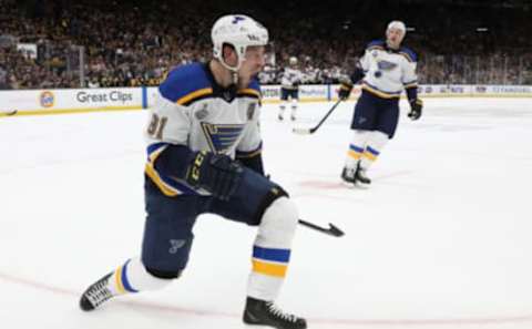 Vladimir Tarasenko #91 of the St. Louis Blues (Photo by Bruce Bennett/Getty Images)