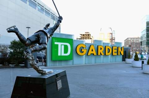 BOSTON, MA – NOVEMBER 29: A general view of the Boston Bruin’s Bobby Orr bronze statue ‘THE GOAL’ by sculptor Harry Weber at Boston’s TD Gardenon November 29, 2013 in Boston, Massachusetts. (Photo by Paul Marotta/Getty Images)