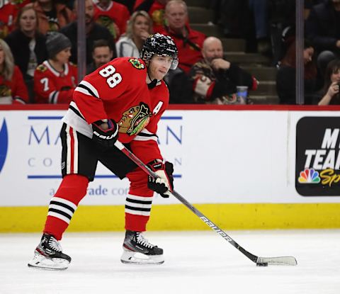 Patrick Kane #88 of the Chicago Blackhawks. (Photo by Jonathan Daniel/Getty Images)