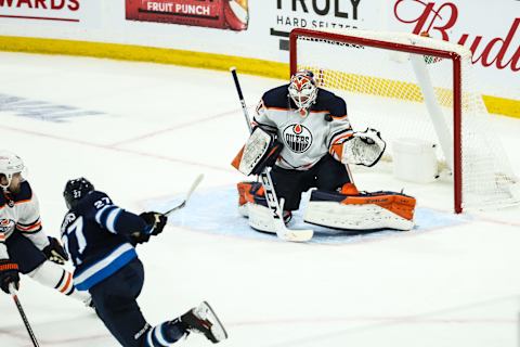 Mike Smith #41, Edmonton Oilers Mandatory Credit: Terrence Lee-USA TODAY Sports