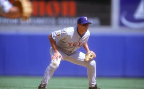 Alex Rodriguez in 2001. (Photo by Focus on Sport/Getty Images)